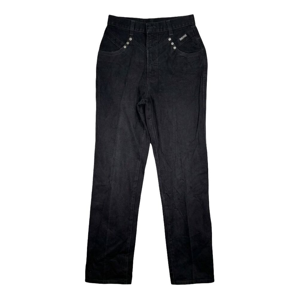Women's Vintage Western Rockies Rocky Mountain Black Denim High Waist Jeans 7/8